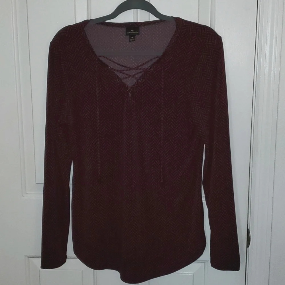 Worthington Womens Long Sleeve Top